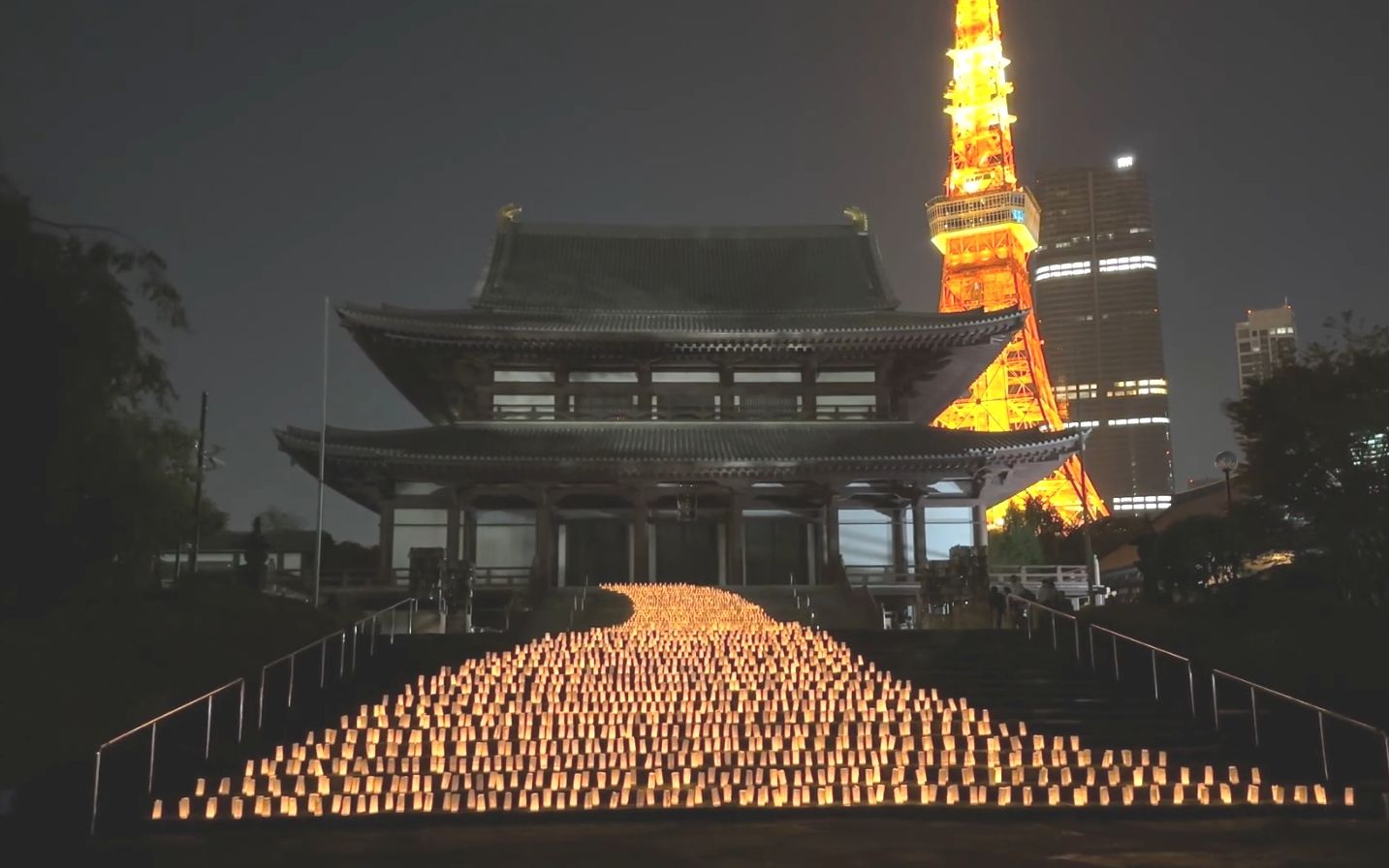 【超清日本】漫步东京增上寺七夕烛光之夜滨松町 (1080P高清版) 2023.7哔哩哔哩bilibili