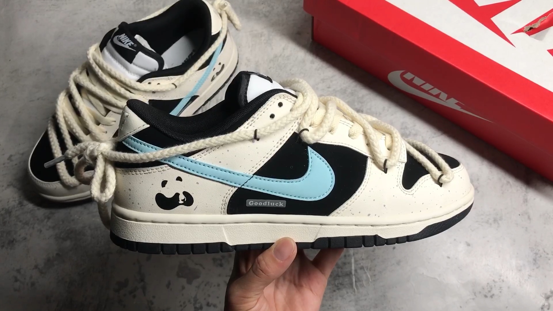 全方位实拍】nike dunk low 小熊猫 蓝莓 tms 多巴胺 泼墨做旧 中国风