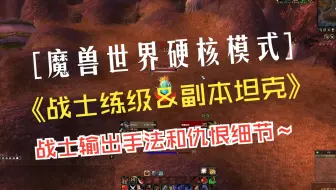 硬核战士输出手法以及 副本坦克单体群体仇恨建立 超多细节，干货满满 魔兽世界HC硬核模式，WOW怀旧服一命模式  大家好 今天跟大家粗浅的聊一聊 魔兽世界硬核模