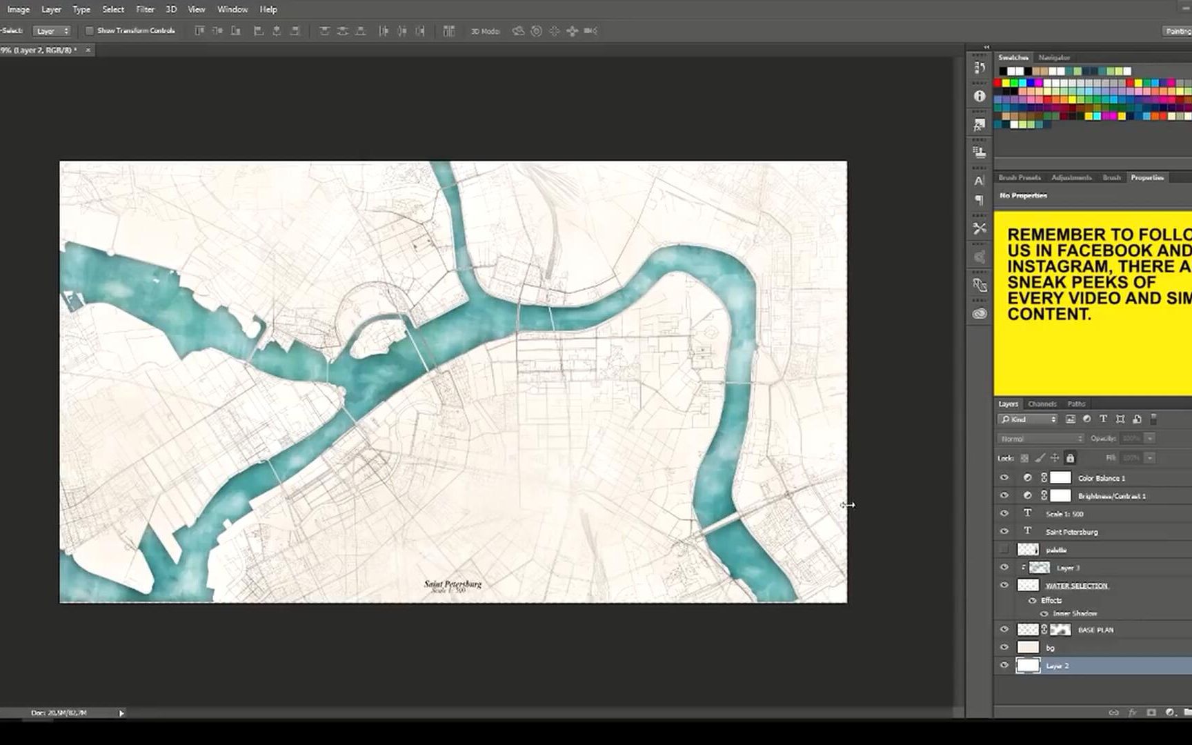 用PS制作一张水彩风格的地图 | Watercolor Map Tutorial In Photoshop哔哩哔哩bilibili