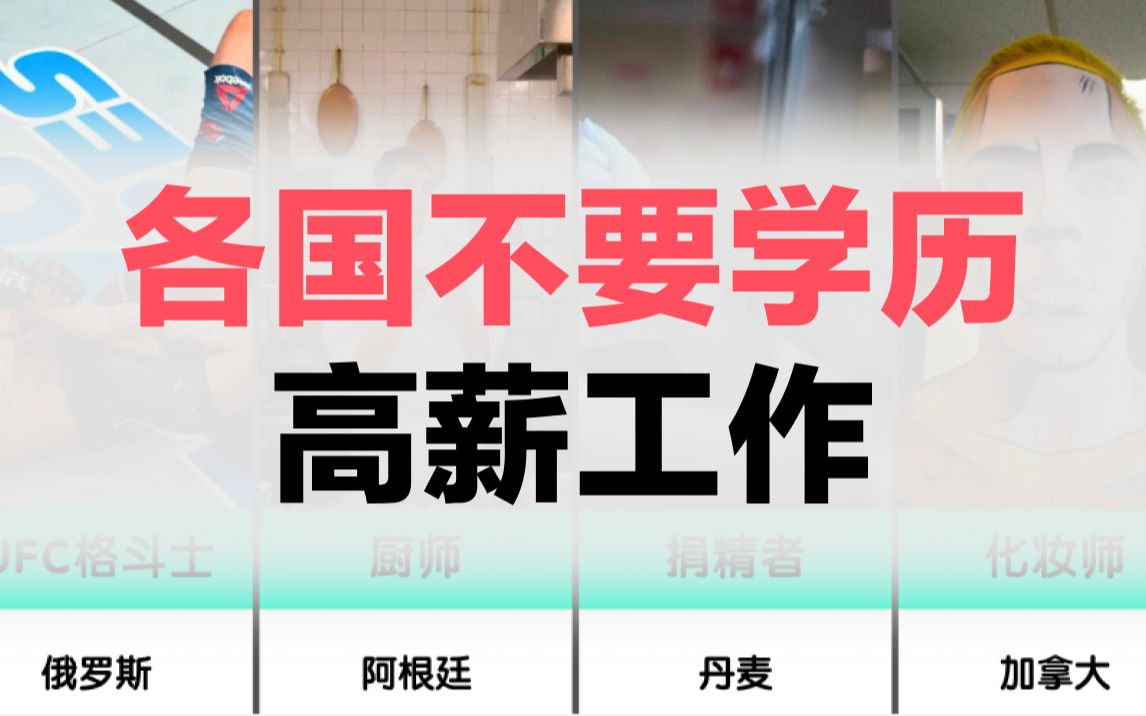 各国不要学历的高薪工作,中国是什么?哔哩哔哩bilibili