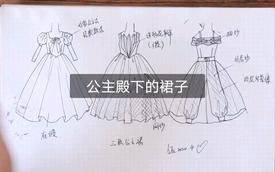 服装设计款式图公主殿下的裙子画的我都飘了起来