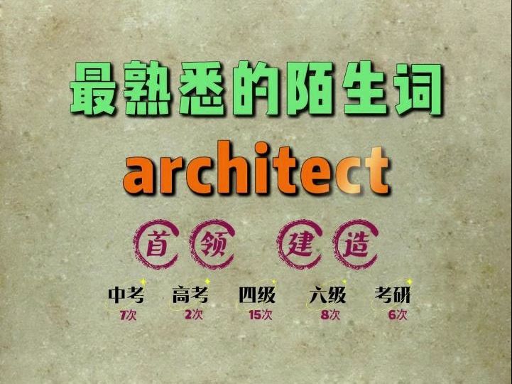 一秒速记高频单词:architect哔哩哔哩bilibili