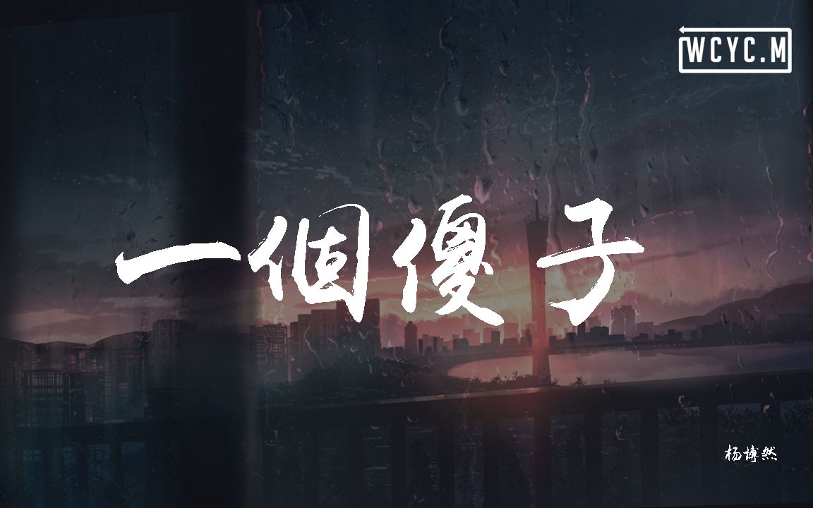 杨博然  一个傻子【动态歌词/Lyrics Video】哔哩哔哩bilibili