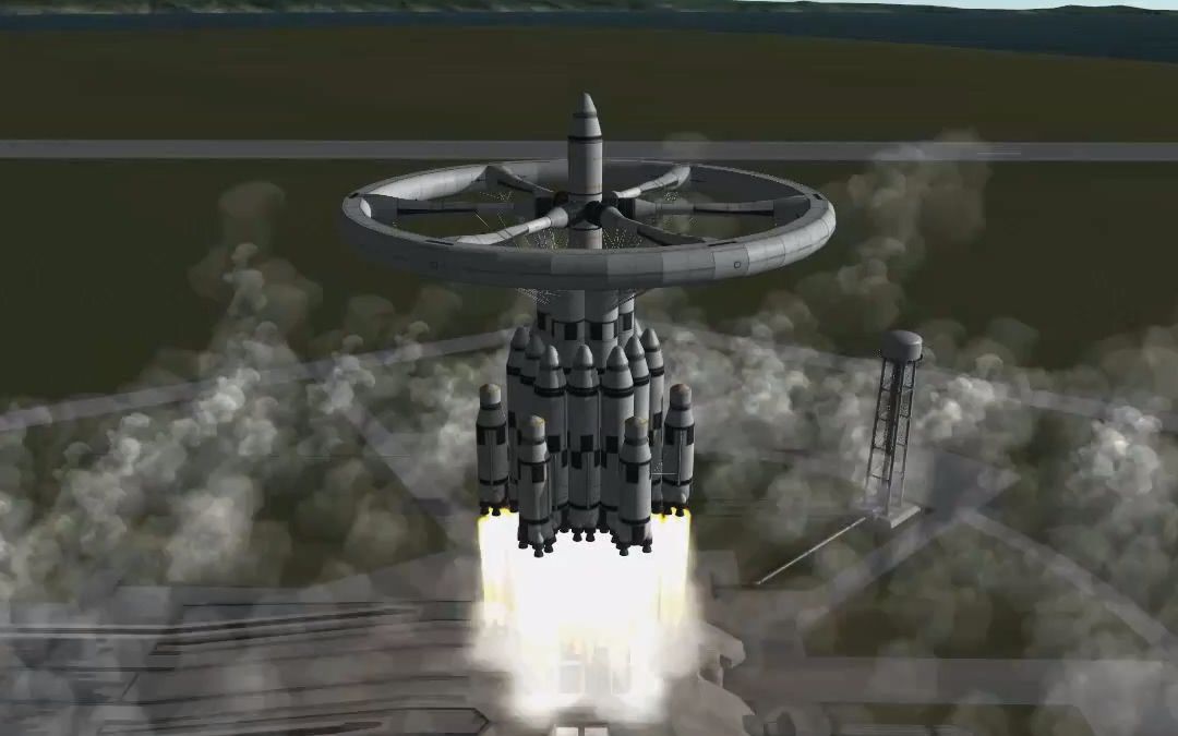 《坎巴拉太空计划》(搬运)发射直径百米环形空间站.