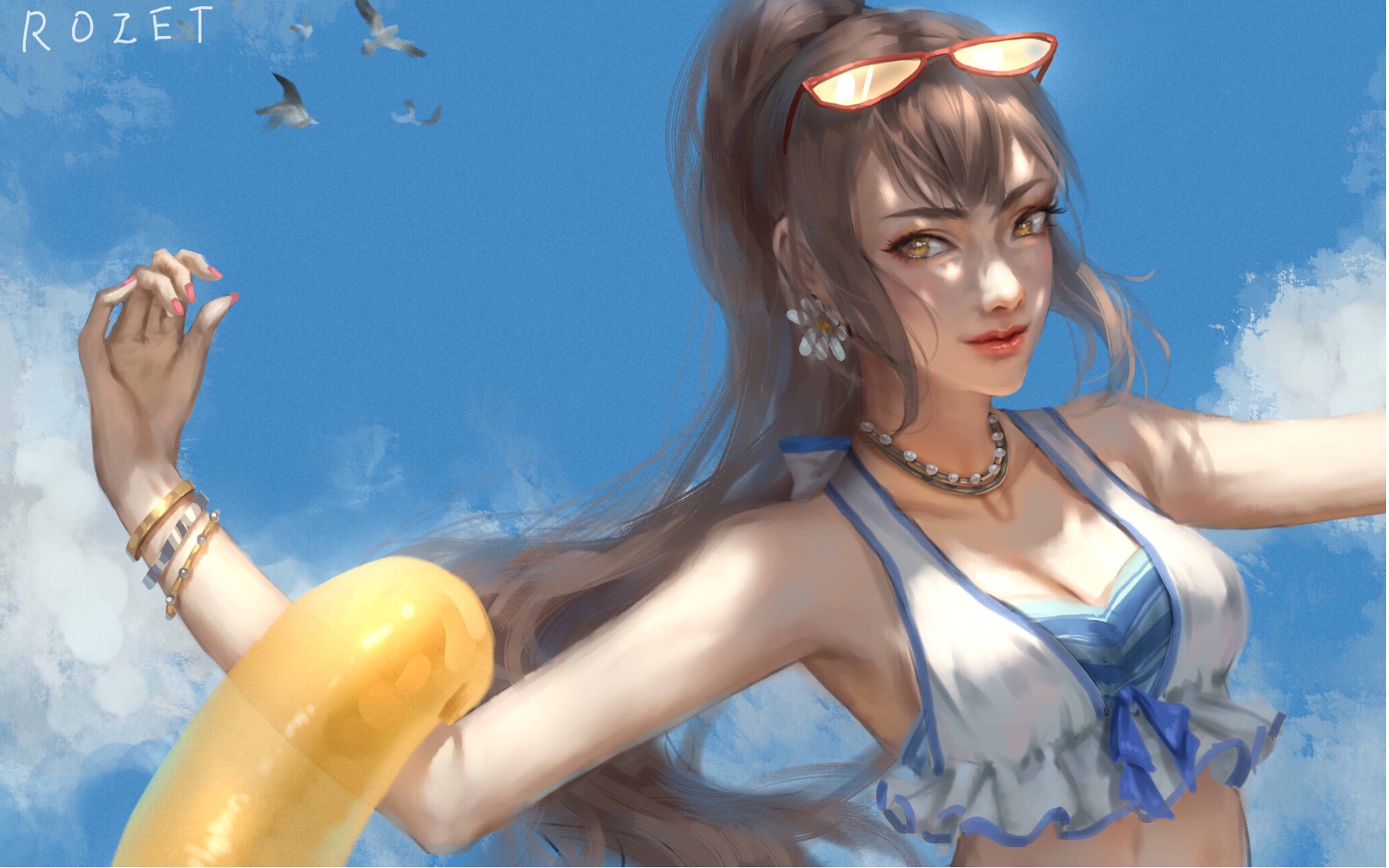 sai板绘忍者泳装小姐姐和夏天的回忆