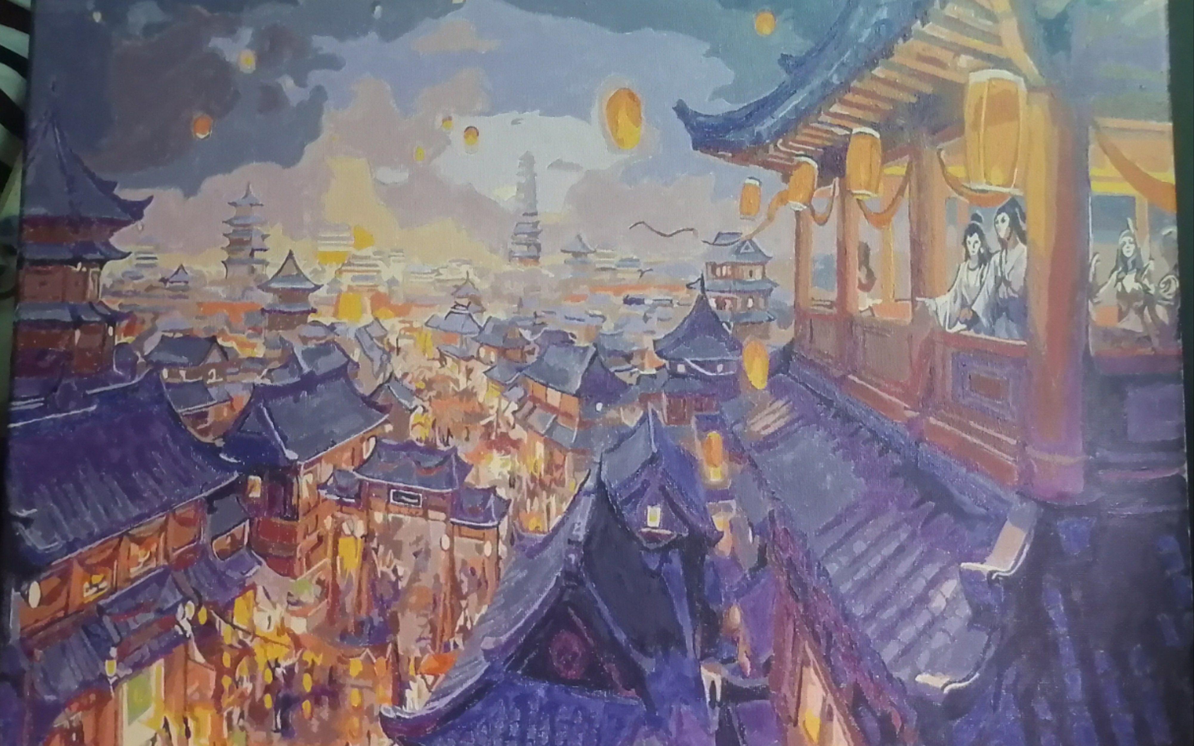 数字油画华灯初上数字油画和延时摄影很配历时n天n夜