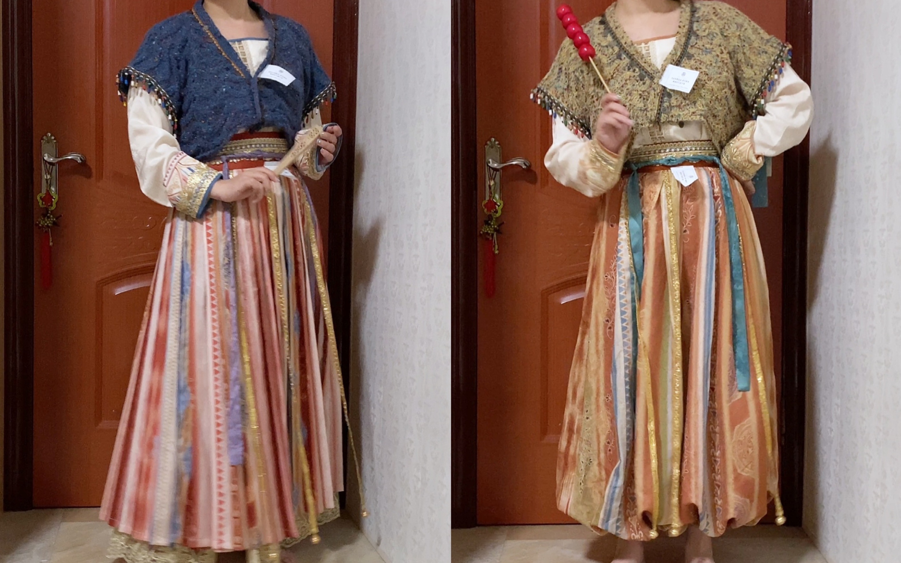 七月夕原创汉服x杭州博物馆联名【灵屿川】坦领短衫针织半臂灯笼裤