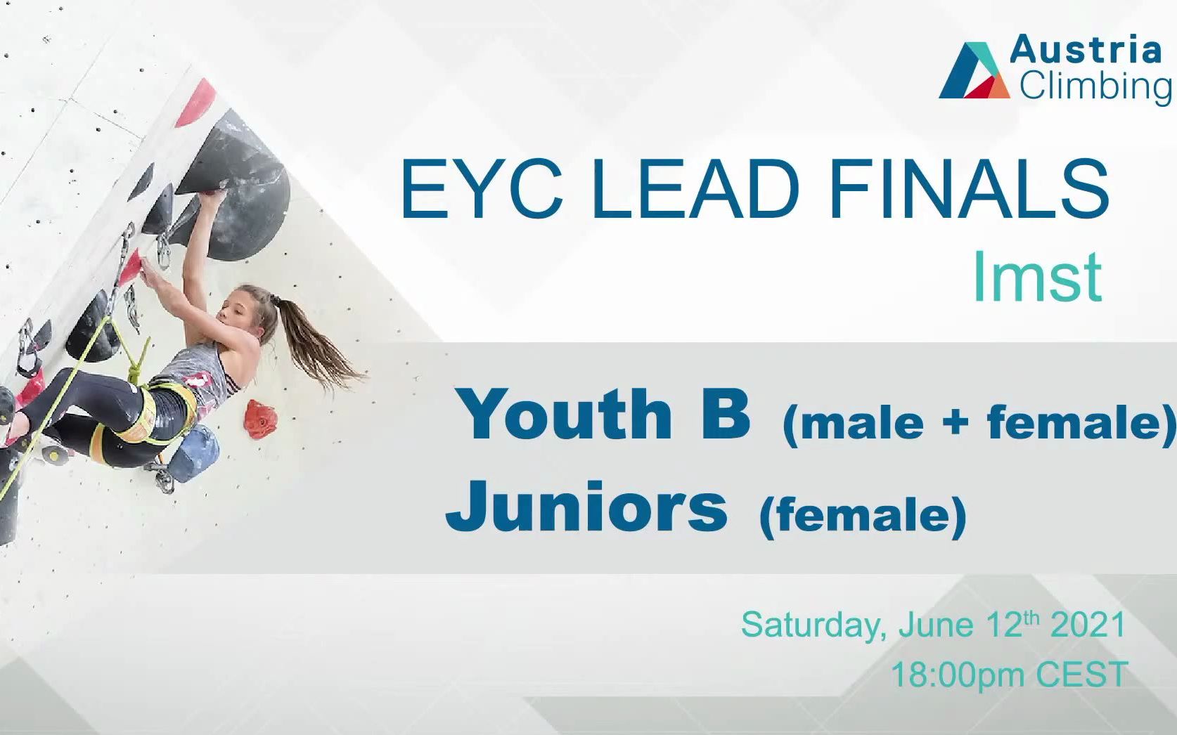 [图][攀岩|难度|比赛] EYC Lead Finals Imst 2021 Youth B male + female and Funiors female