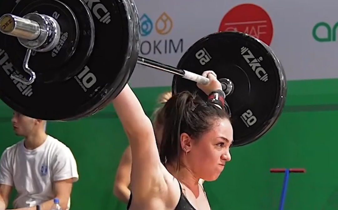 giulia miserendino 朱莉娅·米塞伦蒂诺 94公斤抓举慢动作