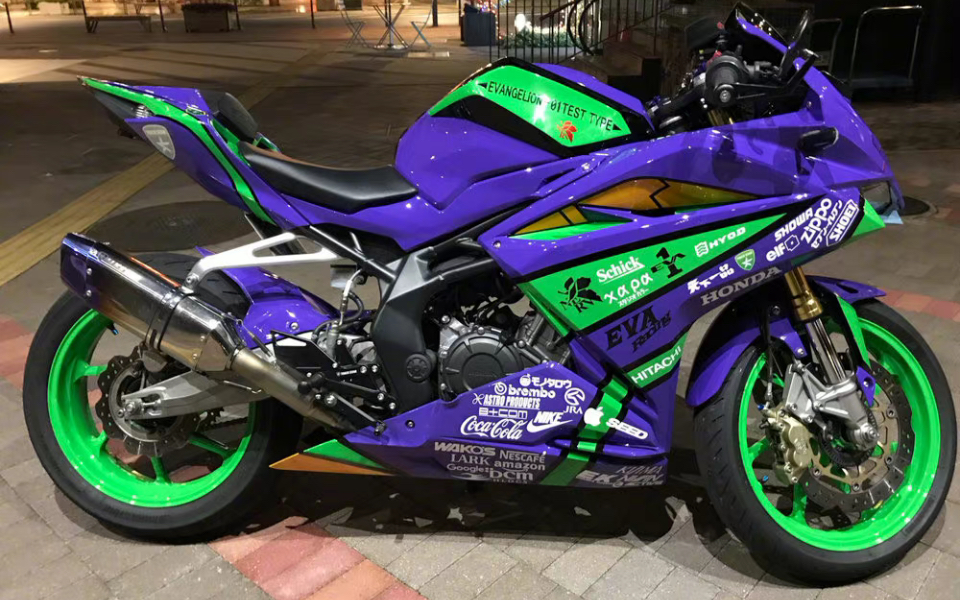 本田cbr250rr摩托车换色改造eva初号机配色byone2tocchi