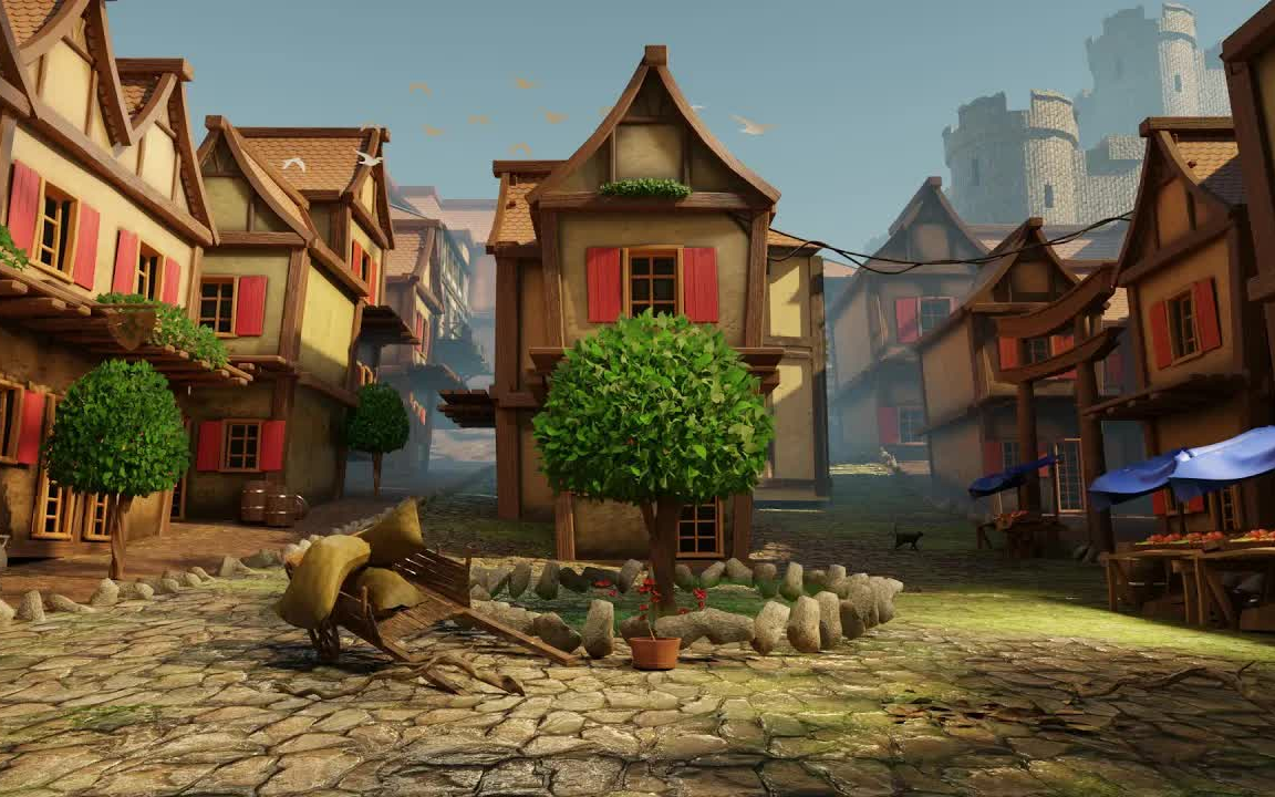 blender中制作卡通村庄