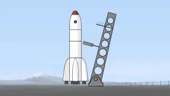 火箭发射Big Construction - space rocket. Cartoons for kids.