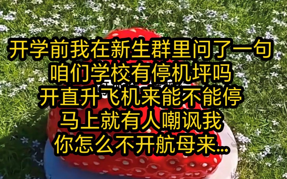 [图]意冷开局—开学前我在新生群里问了一句咱们学校有停机坪吗开直升飞机来能不能停马上就有人嘲讽我你怎么不开航母来…