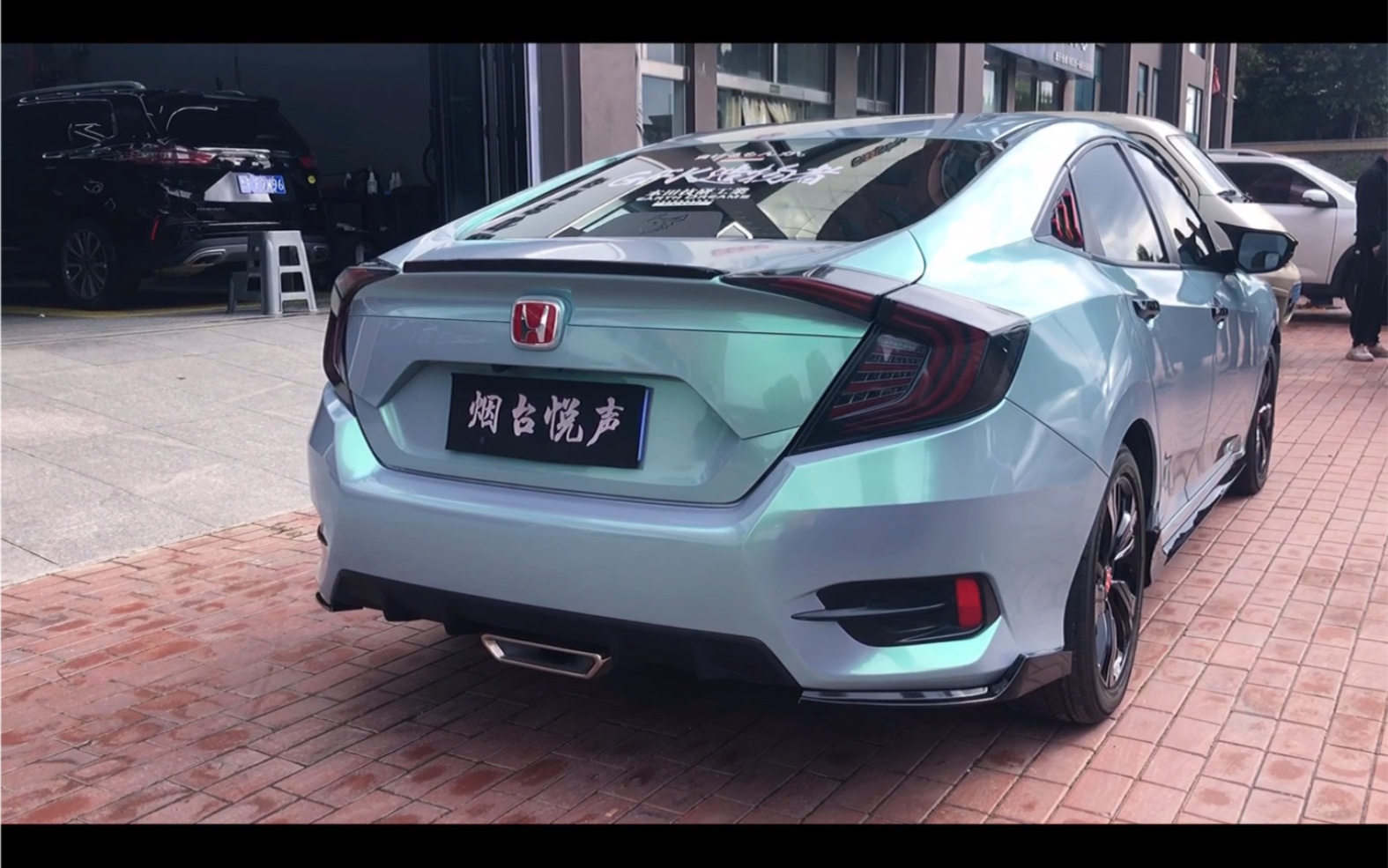 梦幻松石灰改色贴膜,烟台思域改色案例,烟台悦声