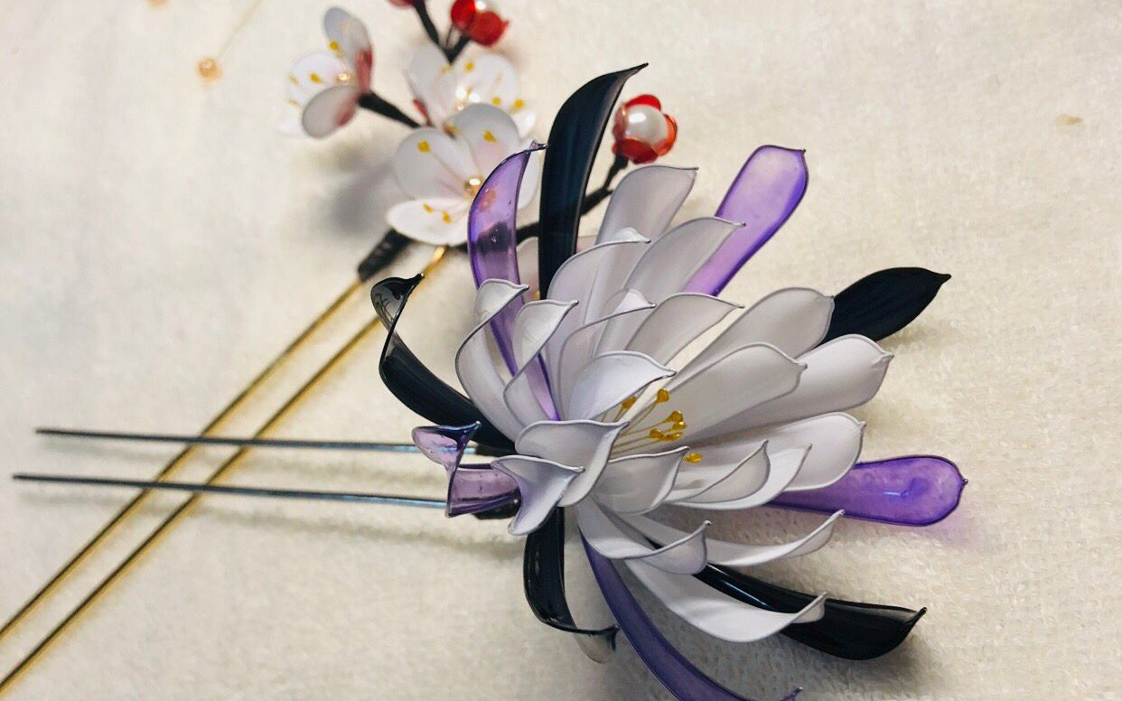 手工造花液发簪