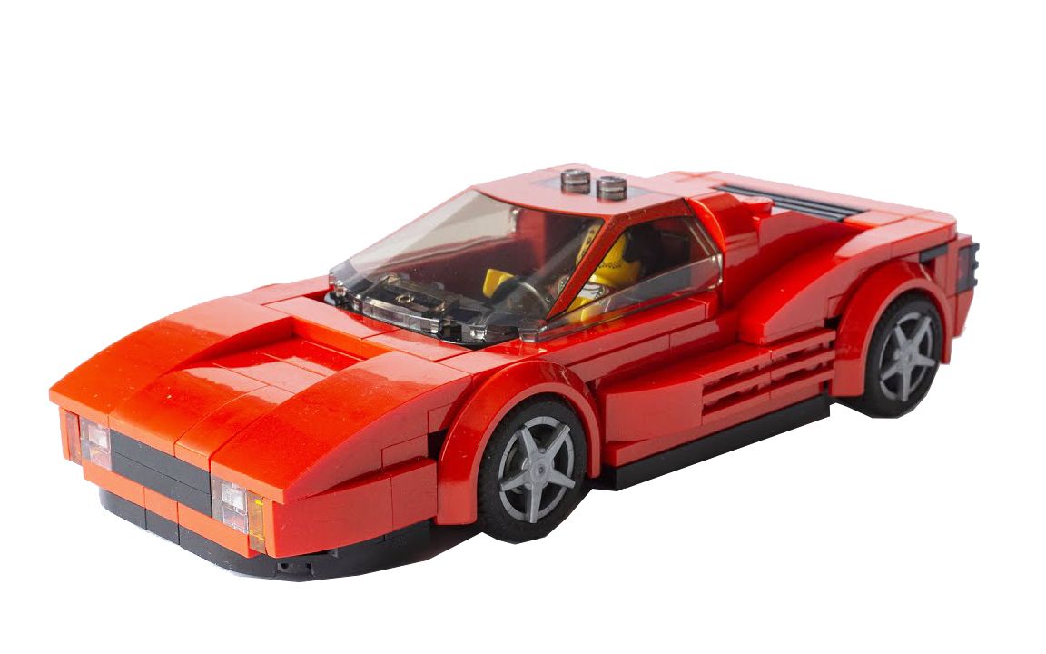 乐高moc教程法拉利特斯塔罗萨八格跑车拼搭指南