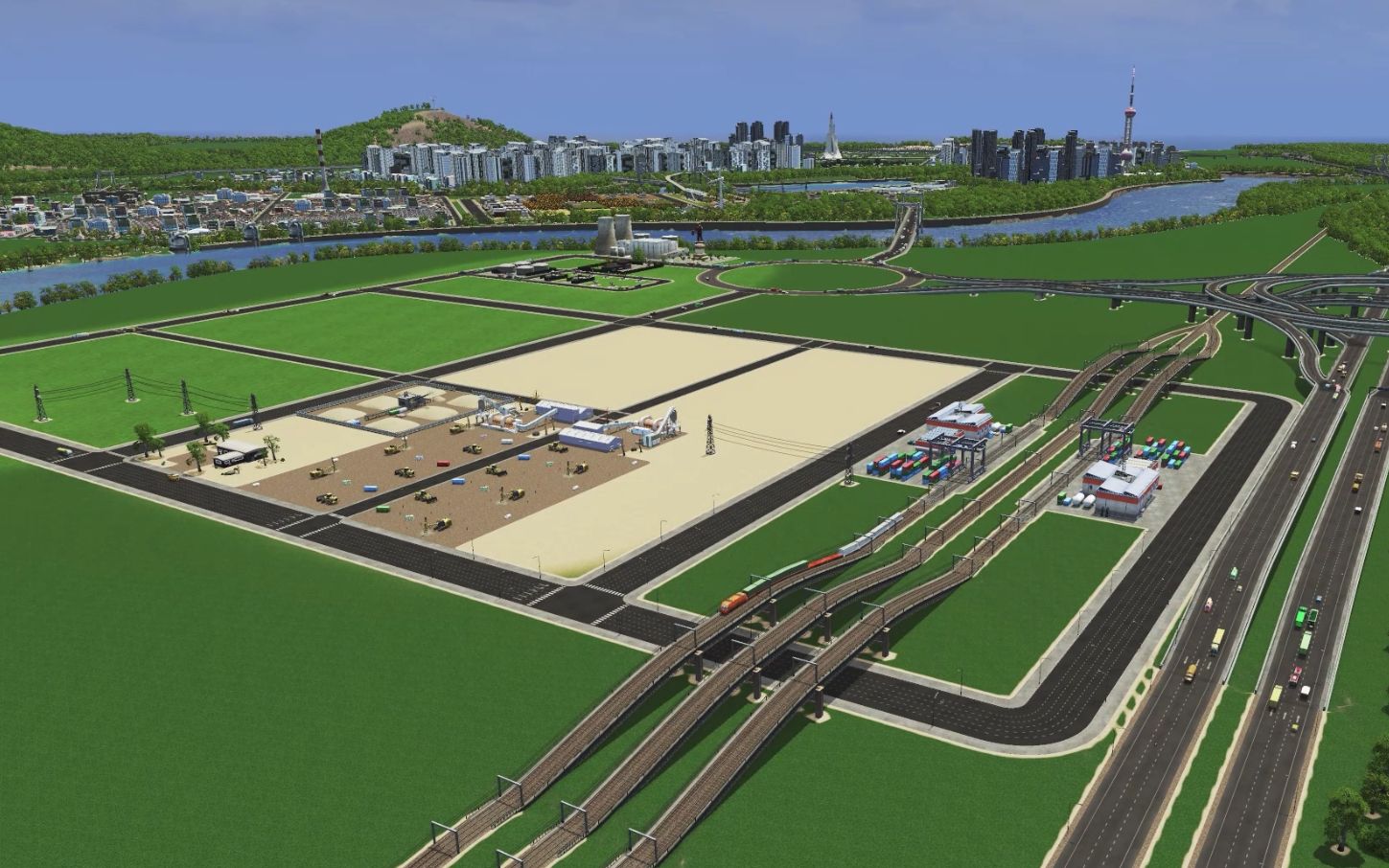 【城市:天际线】零城#28:铁路路网与工业区布置