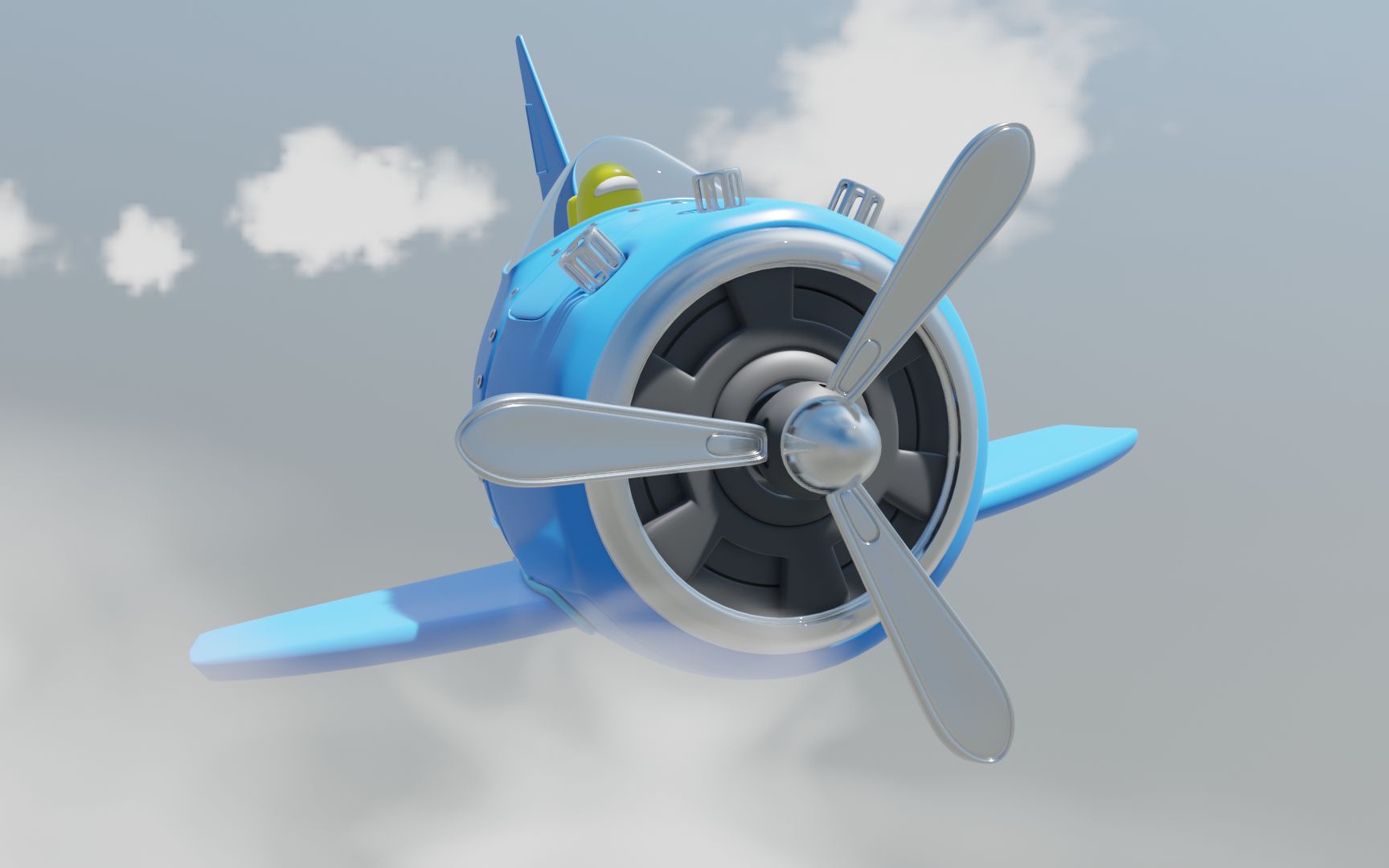 用eevee渲染的blender经典小飞机