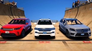 Gta5车祸模拟 三台豪华轿车从万米斜坡冲下会怎么样 哔哩哔哩 つロ干杯 Bilibili