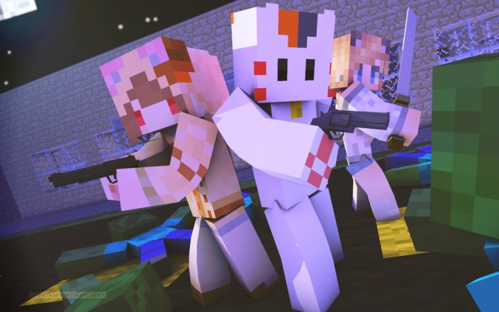 minecraft逗比三人组实况生存有人妻有逗比有百合(alter&悠悠&七七)