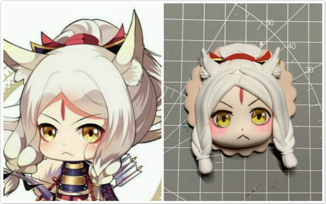 【沐沐】6分钟做个白狼冰箱贴(超轻粘土制作过程视频)