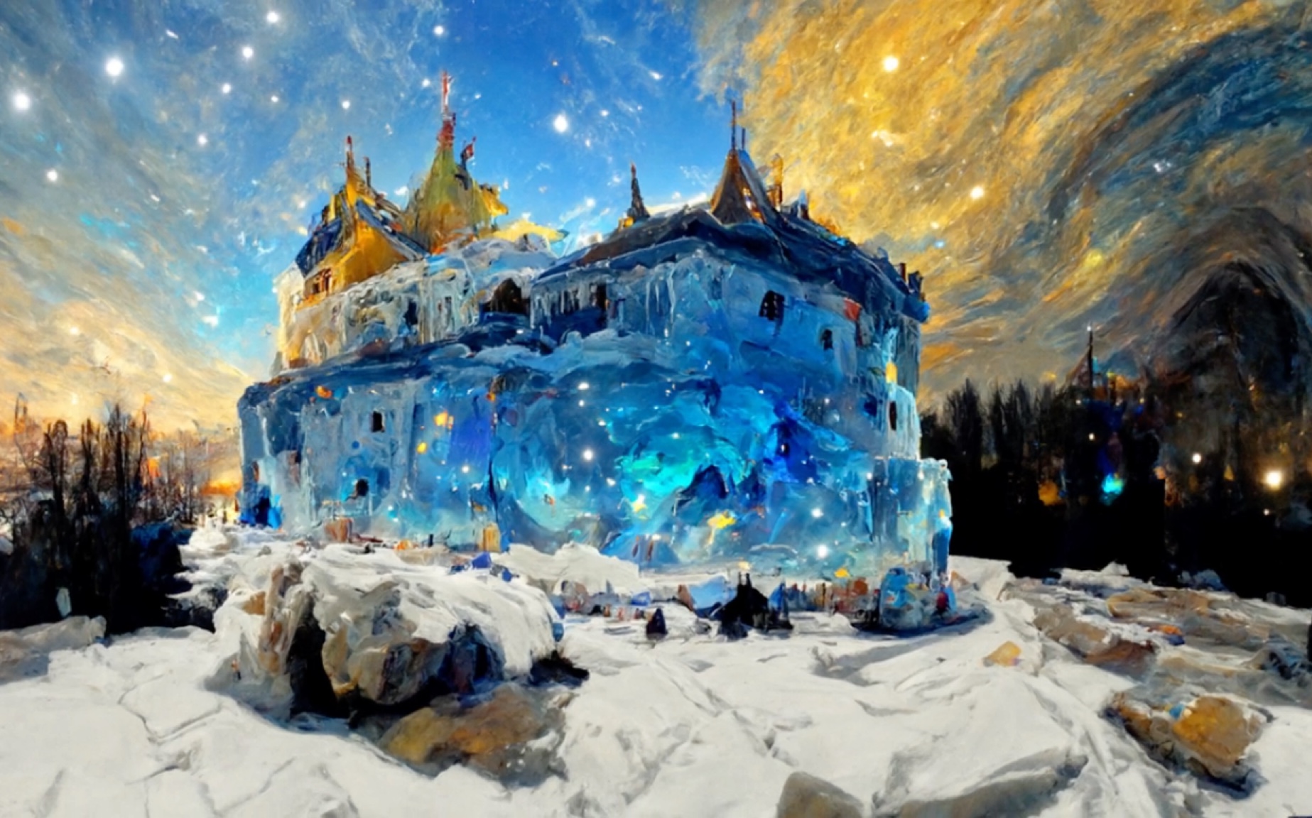 ai绘画02至冬冰雪城堡ai眼中达达利亚的故乡