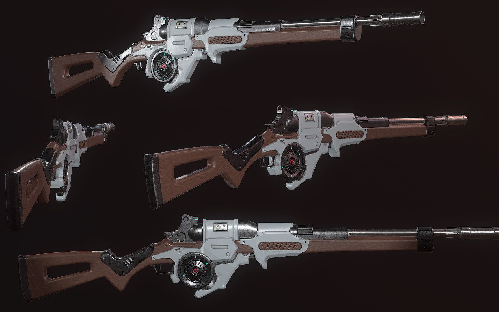 3dmax游戏史诗级传统枪械未来98k建模