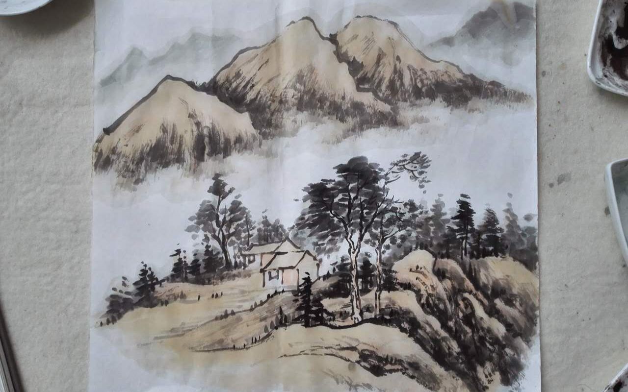 [图]唐新城水墨山水画2