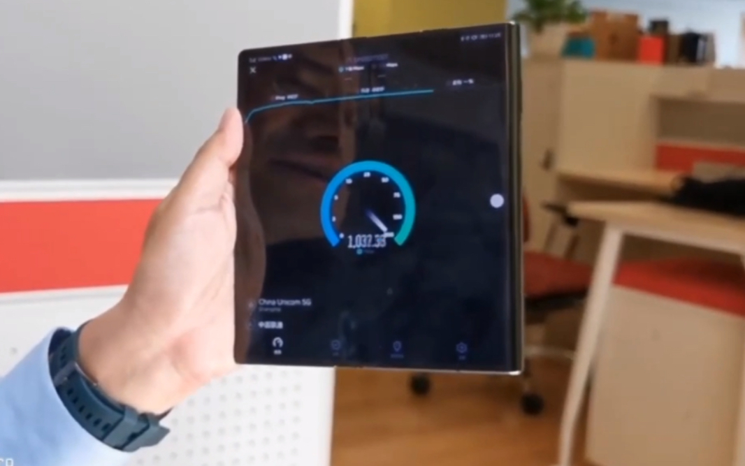 5G速率有多快?华为5G折叠屏手机HUAWEI Mate X提前体验5G网络哔哩哔哩bilibili