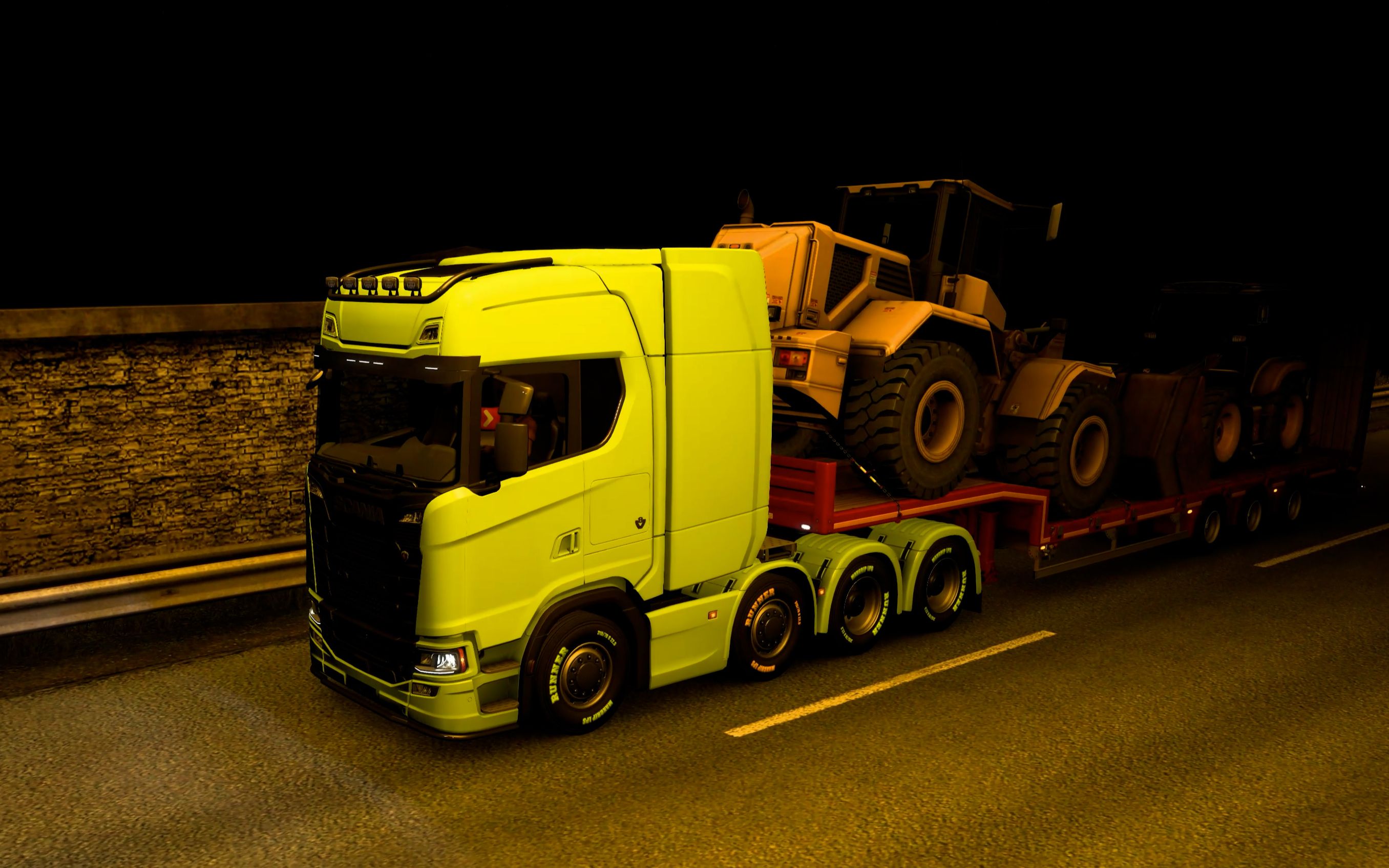 [4k]欧卡2 - 远光真是个好东西啊 - 斯堪尼亚运输抓钩机 - ets2