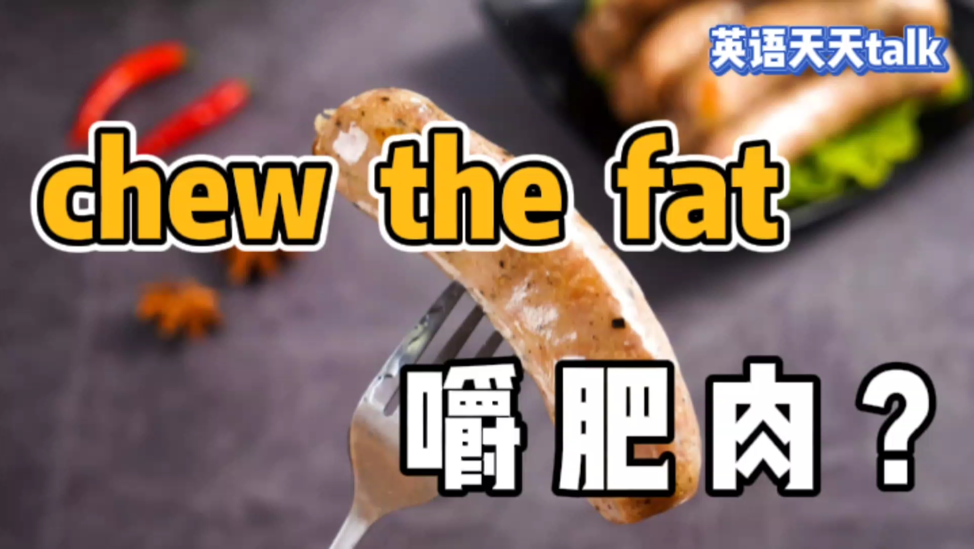 英语“chew the fat”,不是“嚼肥肉”,真正意思没想到哔哩哔哩bilibili