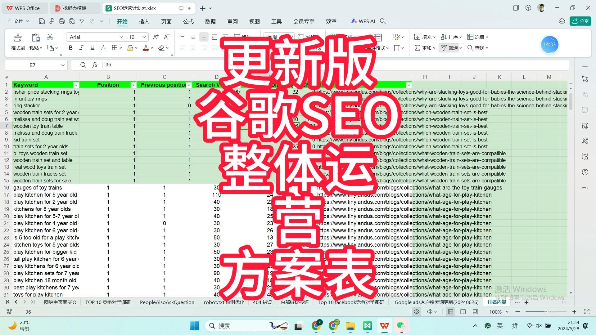 [图]更新版谷歌SEO整体运营方案表