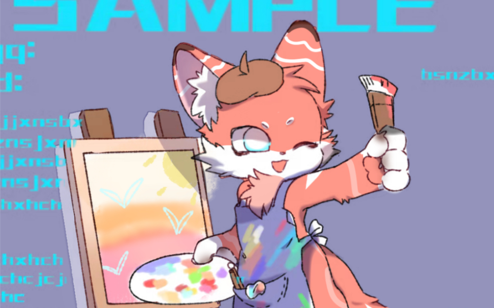 兽设拍卖 一只喜欢画画的小狐狸,5起随加,可自带价拦截,买断x1.