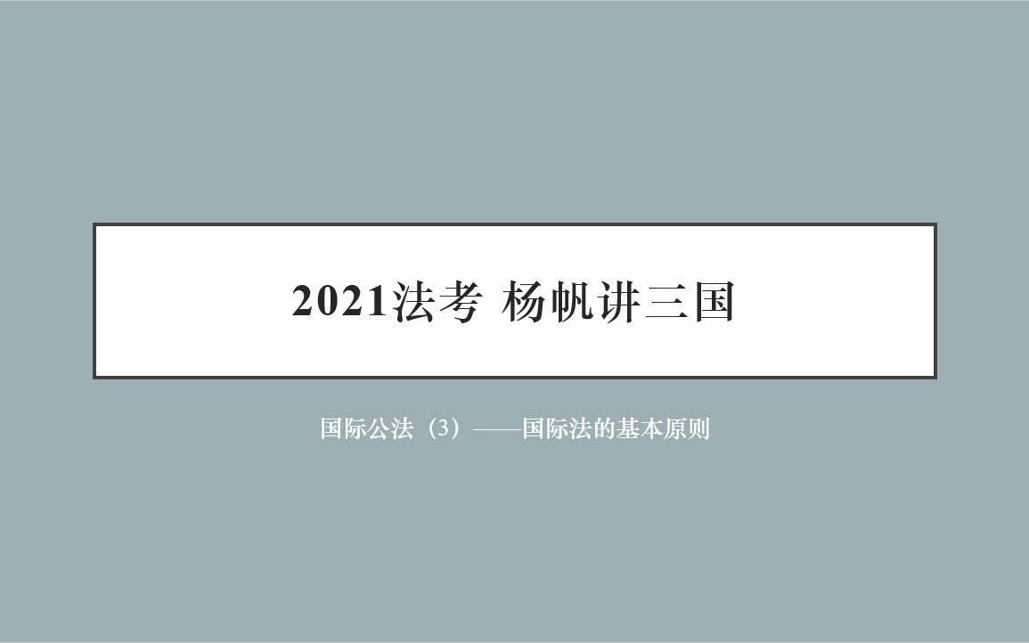 【2021杨帆三国】国际法的基本原则哔哩哔哩bilibili