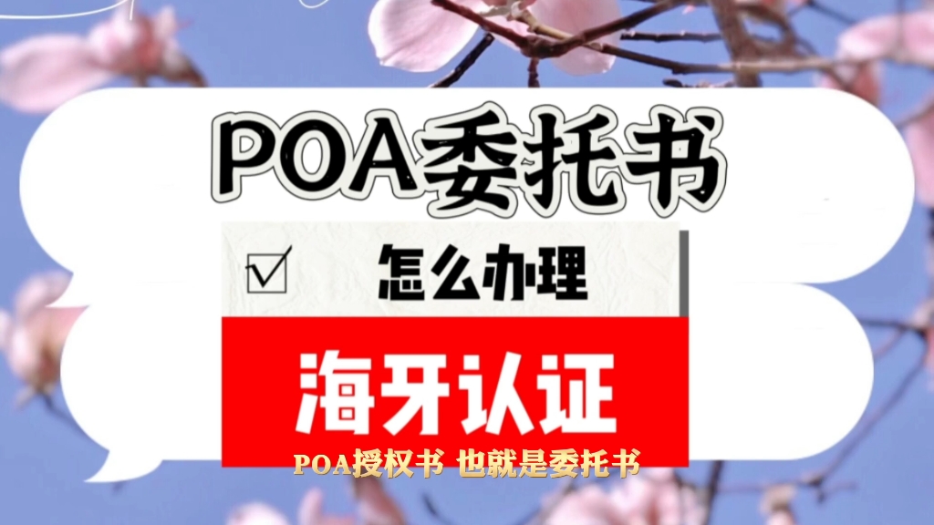 POA委托书怎么办理海牙认证?哔哩哔哩bilibili