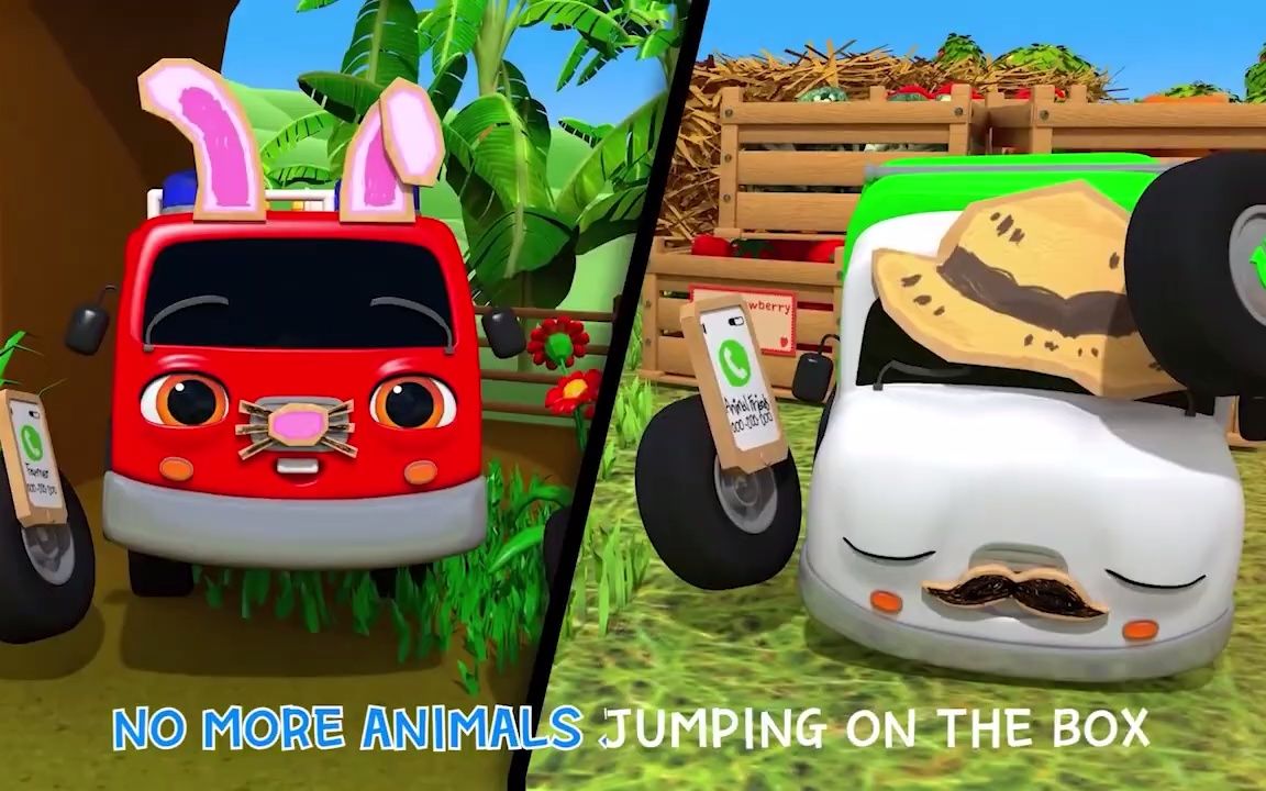 [图]Learn Animals Names With Five Little Animals Jumping Song - Nursery Rhymes & Kid