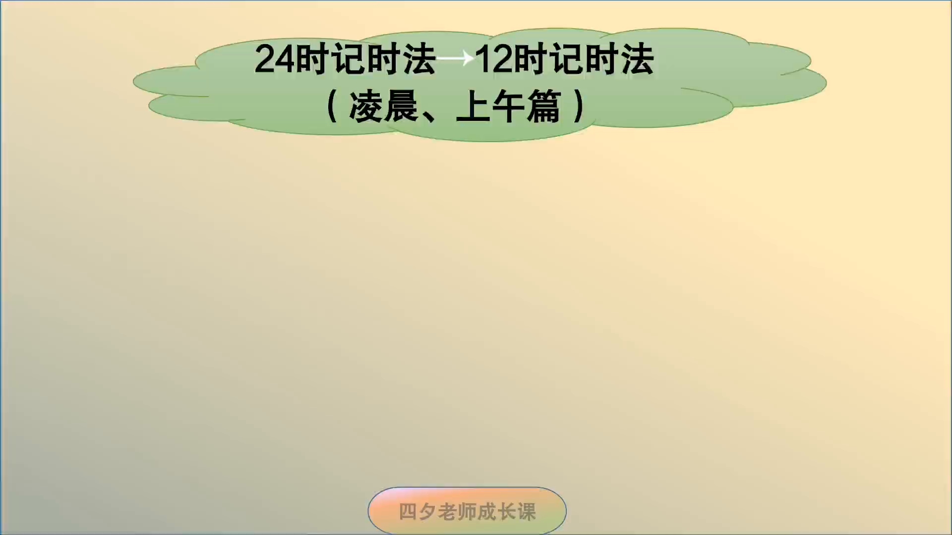 三年级数学:24时记时法→12时记时法,凌晨上午篇哔哩哔哩bilibili