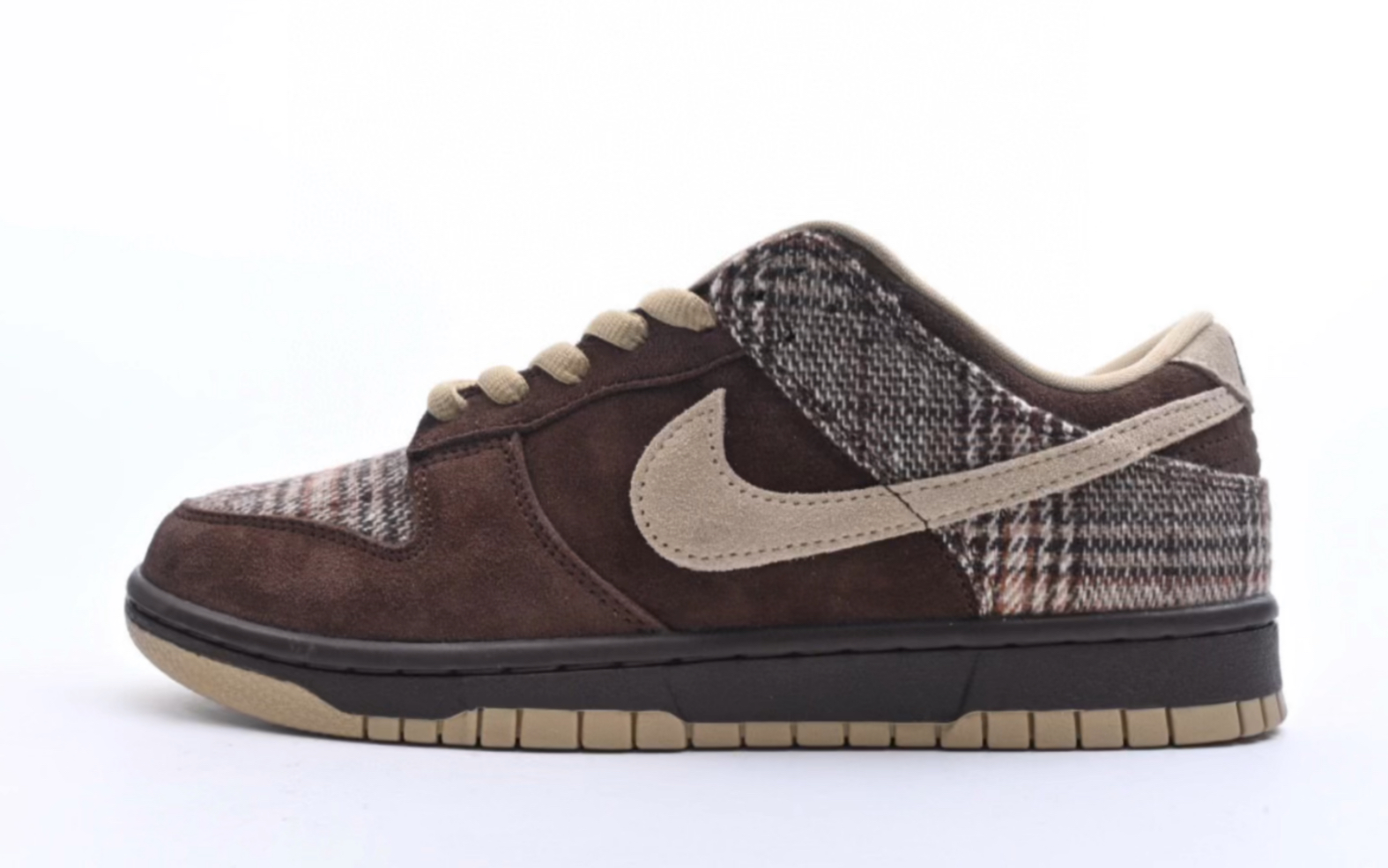 耐克斯图西联名 stussy x nike sb dunk low pro cherry 棕色格纹布