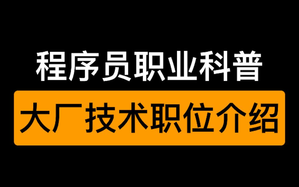 程序员职业科普:大厂程序员都有哪些职位哔哩哔哩bilibili