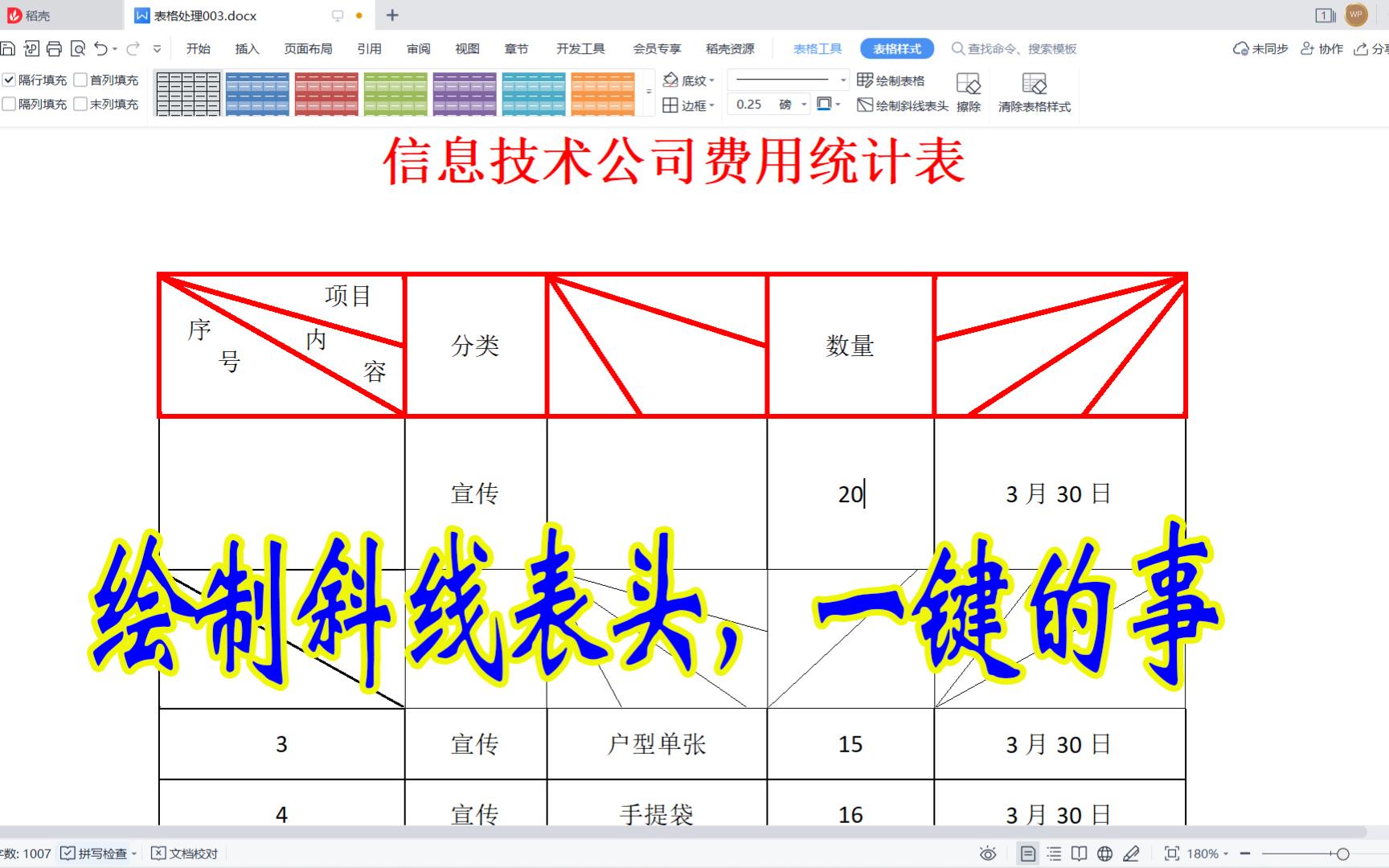 wps office文字表格怎样绘制斜线表头?预设样式有限,自定义绘制更简单哔哩哔哩bilibili