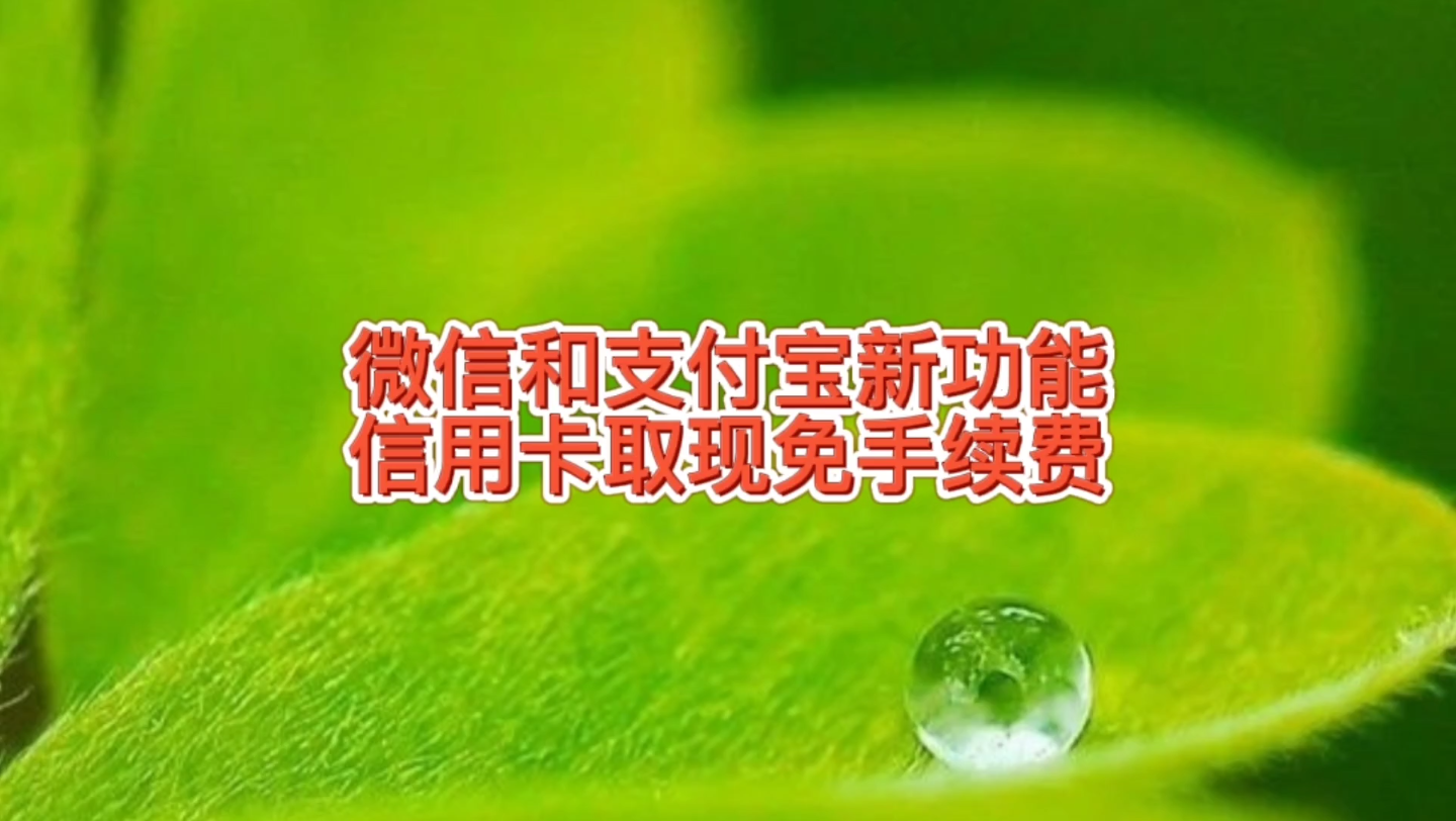 微信和支付宝新功能信用卡取现咋用,没手续费,期待还款也没费用哔哩哔哩bilibili