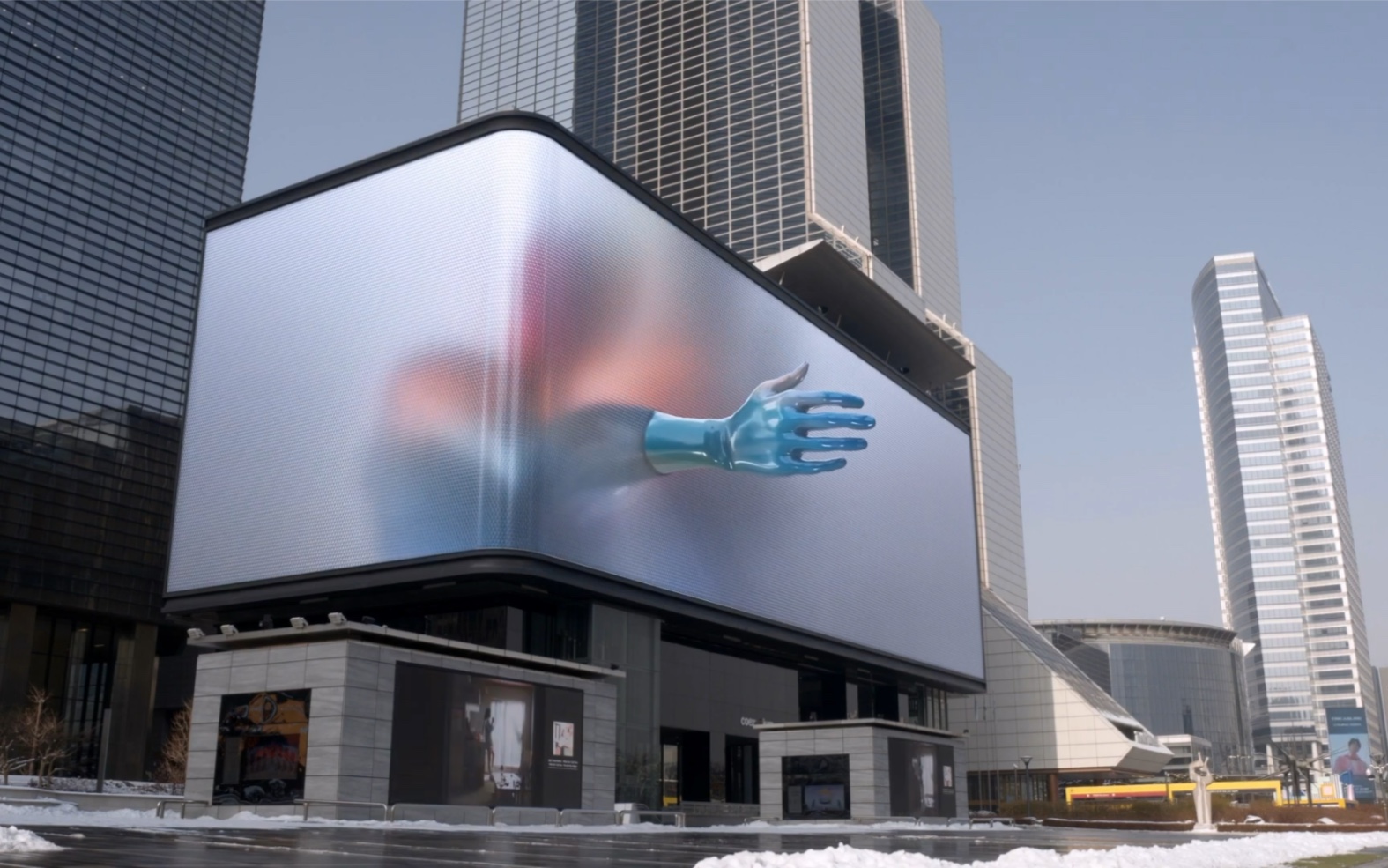 公共媒体艺术"行为艺术,韩国裸眼3d大屏创意频出,用媒体艺术展示行为