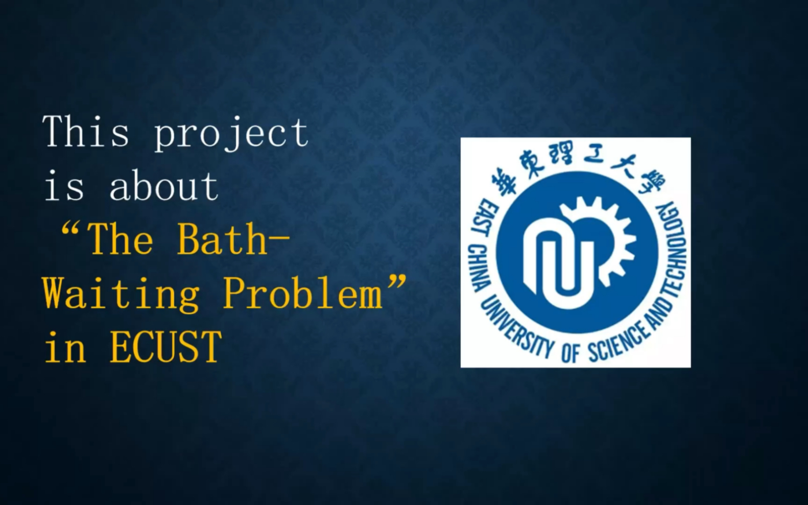 华东理工大学 大一B01拓展班 英语小组课题成果展示 “The BathWaiting Problem in ECUST”哔哩哔哩bilibili