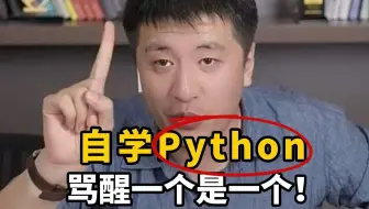 盲目自学Python，骂醒一个是一个！！！