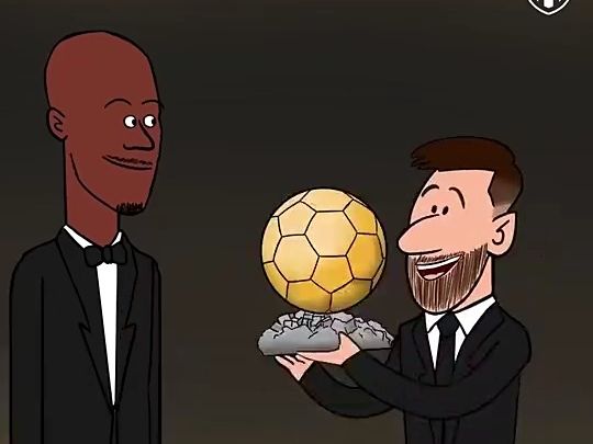 b/r动画恶搞梅西拿走了所有奖项!