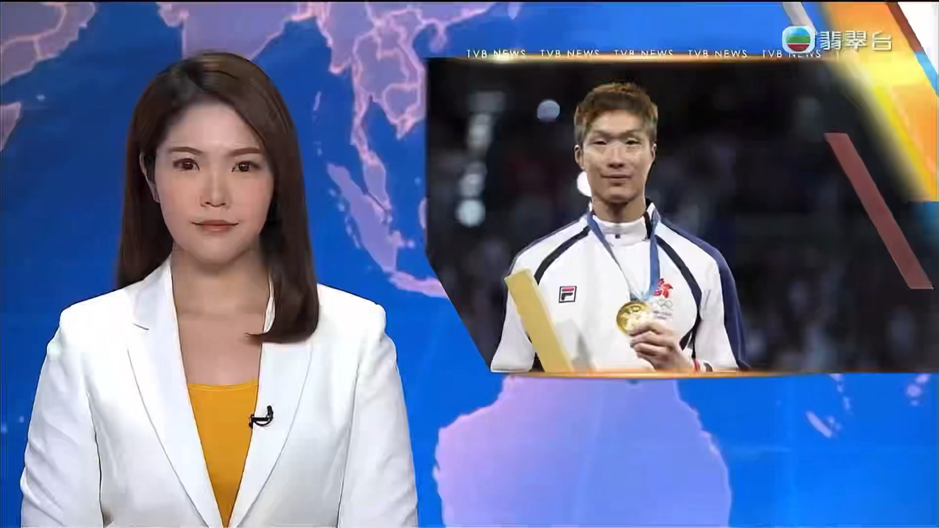 张家朗奥运男子个人花剑夺金(翡翠台《午间新闻》2024/07/30)