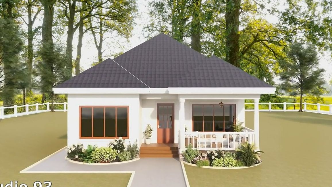 一层田园风格小房子完美的两居室设计效果图【搬运】studio 93