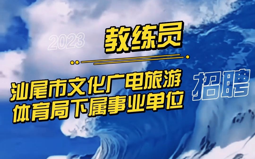 2023年广东省汕尾市文化广电旅游体育局下属事业单位公开招聘教练员公告哔哩哔哩bilibili