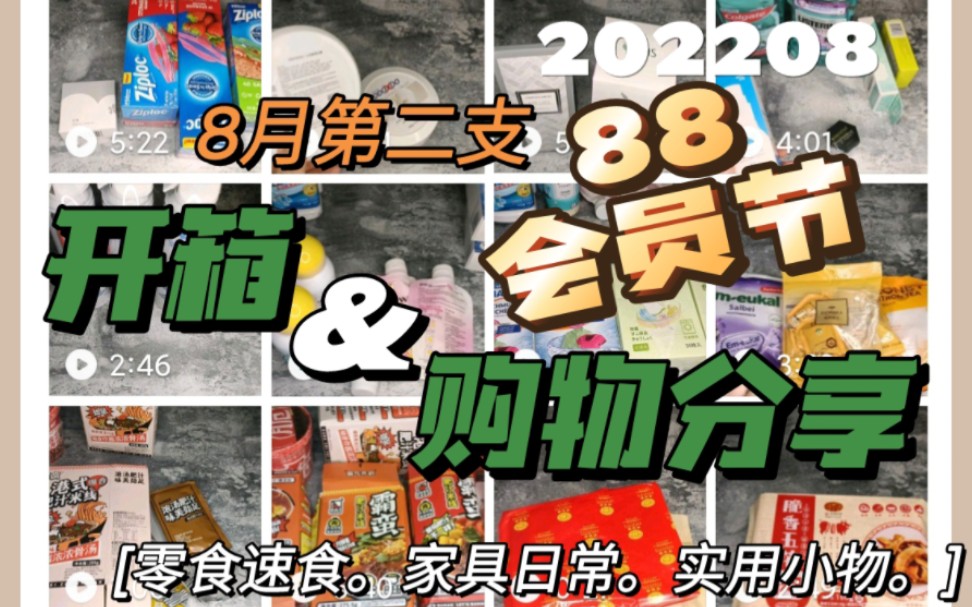 [开箱]8月第二支开箱&购物分享 88会员节开箱 99大促买点什么? 美味速食 生活日常 吃喝日用 厨卫小神器哔哩哔哩bilibili